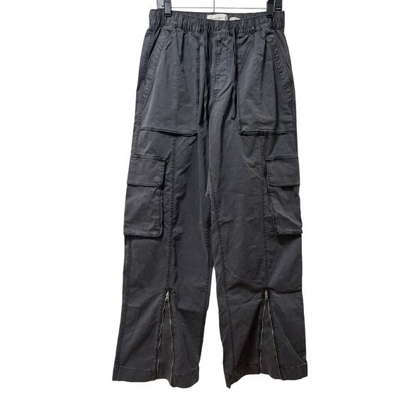 Abercrombie & Fitch Womens Wide Leg Zip Ankle Cargo Pants Size M LONG Grunge Y2K - Picture 1 of 9